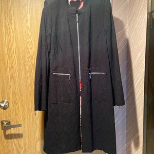 Della Spiga Weekend black coat with floral lining